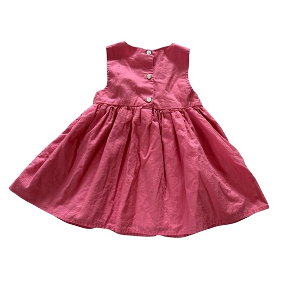 First Impressions Pink Dress Gold Embroidered Sleeveless Baby Girl 12M - Picture 2 of 5